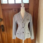 NWOT NorthStyle Seersucker Striped Blazer Small Blue/White White Photo 1