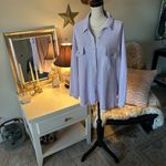 Aerie  lumber Jane lilac oversized button down cotton comfy casual shirt XL Photo 1