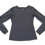 Quince Charcoal Gray Ultra Soft Fitted Long Sleeve Crewneck Top Shirt size Large Photo 3