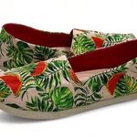 Toms Classic Spanish Villa Watermelon Palms Print Shoes Size 5 Photo 0