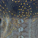 🐍🐍🐍BOGOHO🐍🐍🐍Elegant Blue and Gold Women's Top Photo 2