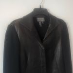 Lafayette 148  New‎ York Leather Merino Wool Mix Black Jacket Size 6 Photo 1
