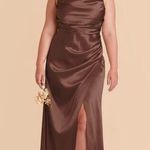 Birdy Grey Lydia Shiny Satin Chocolate Brown Maxi Dress NEW Size XXL Bridesmaid Photo 0