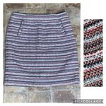 Halogen Orange, Black, White Tweed Career Casual Mini Skirt 10 Photo 1
