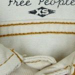 Free People Denim Trucker Jacket Womens XS Ivory Along The Way Distressed Oversi Photo 8