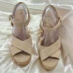 Veronica Beard Lucille Heels Suede Platform Cork Heel Sandals Tan Size 11 New Photo 3