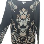Charter Club Women's M Black Floral Pullover Sweater Long Sleeve Casual Photo 0