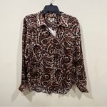 L'Agence NWT  Tyler Silk Printed Long Sleeve Blouse sizelarge button down blouse Photo 8