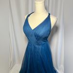 Anthropologie Hitherto Zaria Saphire Dress | 6 Blue Photo 8
