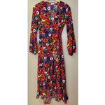 Anna Kay Floral Long Sleeve Ruffle Hem Maxi Wrap Dress Red Size 2 Photo 9
