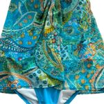 Ralph Lauren Lauren  Blue Paisley Flyaway Bandeau One Piece Swimsuit Size 4 Photo 7