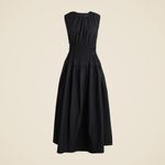 J.Crew  Hyacinth Midi Dress Cotton Poplin Black A-Line Smocked Sleeveless NWT M Photo 7
