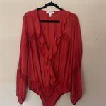 Forever 21 Coral Pink Ruffled Long Sleeve Body Suit Size 2X Photo 3