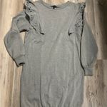 EXPRESS  Size XS Oversized NWT Ruffle Long Sleeve Sweat Shirt Dress Photo 4