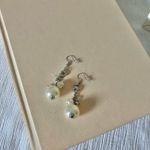 Pearl Dangle Bauble Silver Earrings Vintage “Tanaquil” Statement Classic Femme Jewelry White Photo 1