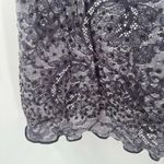 Y2K Top Large Short Sleeve 2000s Lace Print Rhinestones Babydoll Bratz Vintage Black Photo 4