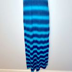 Lucky Brand  Blue Spray Tie Dye Sleeveless Maxi Dress Size Photo 8