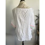 Lilly Pulitzer $198  LUCINDA CAFTAN Resort White Cover Up Embroidery Pink L Xl Photo 2