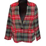 Appleseed's Petite Tartan Blazer Women’s Size 14P Multi Colors Lined Dressy Red Photo 0