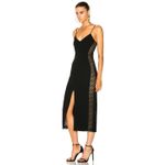 David Koma Black Wool Cutout Side Panel Midi Cocktail Dress Slit Strappy Size 10 Photo 1