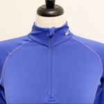 Nike Pro Combat Blue Dri Fit Fitted Long Sleeve Womens Medium Stretch 1/4 Zip Photo 2
