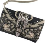 Western Floral Vine Wallet Gray Photo 0