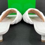 Bottega Veneta Padded Quilted White Leather Kitten Heel Mule Sandals EU 39.5 Photo 4