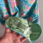 Pink Lily  Floral Zip-Front One Piece Swimsuit Blue Pink Green Size Medium Photo 2