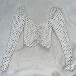 ASOS white and black polka dot croptop long sleeve Photo 0