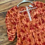 ASOS  Red and Orange Puff Sleeve Maxi Floral Dress Size 10 Photo 2