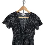 Princess Polly  Bobbie Mini Dress Black Polka Dots size 4 V Neck Short Sleeve Photo 4