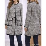 Nanette Lepore  Tweed Coat Womens 2 Cream Black Designer Classic Parisian Chic Photo 1