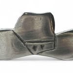 Pin Brooch Vintage Cowboy Western Cowgirl Artisan Pewter Silver Tone Metal Photo 0