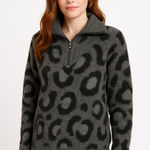 RD Style Stitch Fix  leopard Henley style fuzzy sweater Photo 0