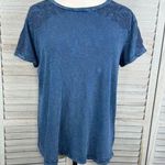 Lucky Brand  Distressed Blue Embroidered 100% Cotton T-Shirt-Large Photo 0