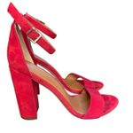 J. McLaughlin  Bright Pink Suede Block Heel Sandal - size 7.5M Photo 0