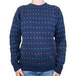 American Eagle Vintage 80s  Outfitters Blue Knit Grandpa Sweater Photo 0