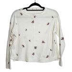 Altar'd State Altar’d State Embroidered Tee White Dainty Rose Waffle Knit Girly Photo 0