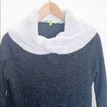 Trisha Tyler Charcoal Gray Faux Fur Collar Sweater Photo 1