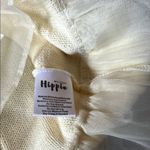 Military Hippie Cream Crew Neck Cable Knit Sweater Photo 7