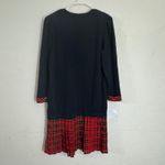VTG CGII Black Red Plaid Pleated Skirt Dress Button Front Women Sz 12 Christmas Photo 11