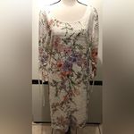 R&K Lace dress women’s size 16 floral print Xl Spring Summer White Pink Wedding Photo 1