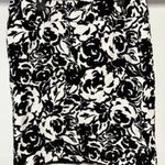 Liz Claiborne 16 A Line Skirt Black White Floral Whimsygoth Career Modern Slit Photo 1