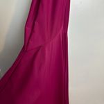 La Femme  Simple Elegant Long Jersey Dress with Scoop Neck in Burgundy Photo 7