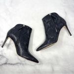 Giuseppe Zanotti  Snakeskin Leather Pointed Toe Mid Stiletto Heeled Ankle Boots Photo 5