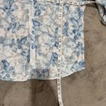 Chico's Chico’s Women Floral‎ Button-Up Shirt Blue White Sheer Long Sleeve Blouse Size L Photo 8