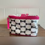 Kate Spade A Rare Vintage 3 Piece Black Bow Tie Print New York Cosmetic Bag Set Photo 3