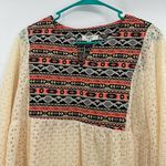 Hayden NWT size Medium wild & wonderful top white crochet blouse semi sheer Photo 3