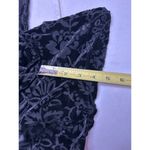 Saylor  Black Velvet Burnout Floral Pattern Romper with Long Sleeves. Size S Photo 5