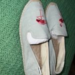 Soludos ANTHROPOLOGIE/ Picnic Espadrille Light Blue with Pink Flamingo Size US 9 Photo 2